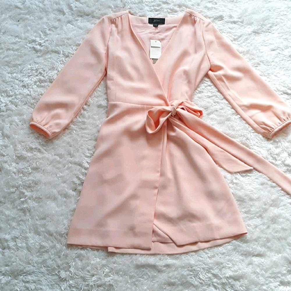 NWT J. Crew Wrap Dress | Light Peach | Mini | 00P